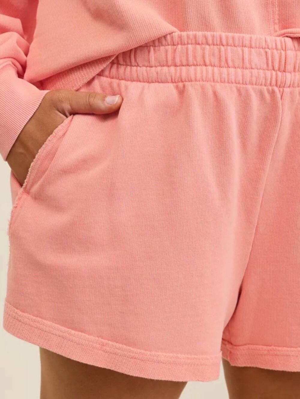 Aerie Vacay Shorts 100% Cotton High Waisted Lounge Peach XL